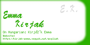 emma kirjak business card